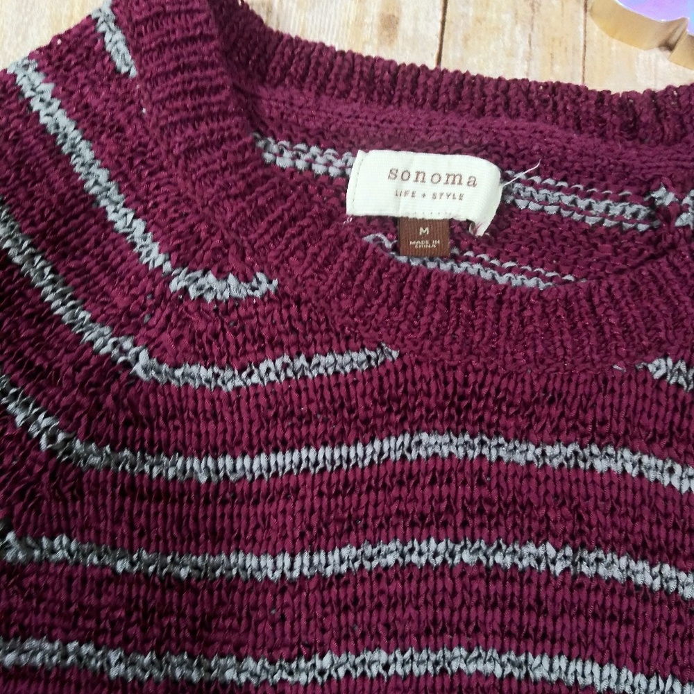 4/$25 Sonoma SZ M striped sweater (B11) - Picture 3 of 3